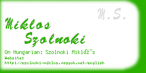 miklos szolnoki business card